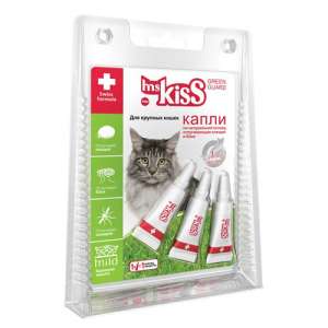 Мисс Кисс Био капли для крупных кошек 3пип. (2,5мл)(от блох,клещей,вшей, власоедов,насекомых)