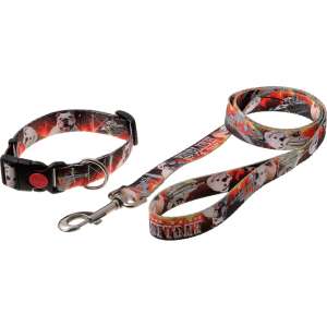 Комплект для собак Ошейник + Поводок 1,27м*25мм фикс замка принт Английский Бульдог нейлон Пет Лайн