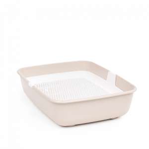 Туалет для кошек с  сеткой 500х380х135 мм бело-бежевый Альтернатива для кошек