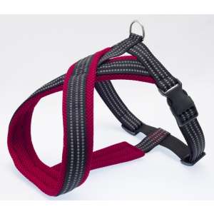 Шлейка нейлон Х-образная мягкий подклад 25мм ОШ50см ОГ60-70см красный Каскад