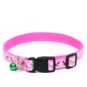 Ошейник нейлоновый Звездные косточки 36см*1,5см розовый Пижон 