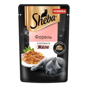Шеба/Sheba пауч 75гр корм для кошек ломтики в желе форель*28 для кошек