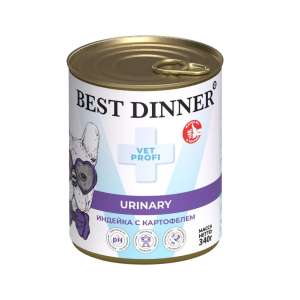 Бест Диннер VET PROFI Urinary конс. для собак индейка с картофелем 340гр*12