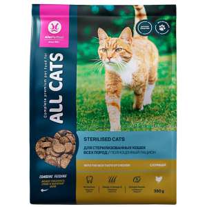 Олл Кэтс/All Cats корм для стерилизованных кошек Курица 350гр