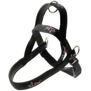 Шлейка ездовая мягкая (неопрен) 25мм рL (65/76-99см), черная Пет Лайн