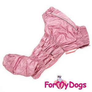 Дождевик для собак р22, спинка 42см розовый металлик Formydogs