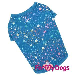 Футболка для собак р12, спинка 27см Звезды голубая Formydogs