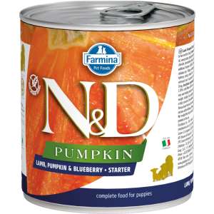 Фармина/Farmina конс. N&D Pumpkin корм для щенков Ягнёнок с тыквой и черникой 285гр
