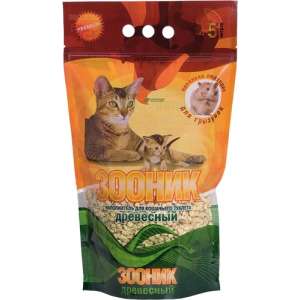 Наполнитель древесный Зооник 5л/3,2кг*4
