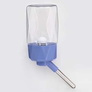 Поилка для грызунов пластиковая с креплением пружинка 250мл синяя Пижон