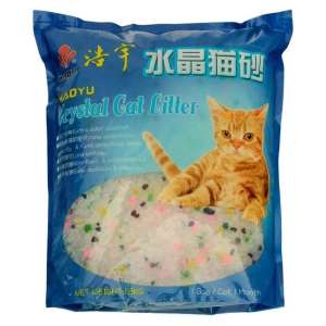 Наполнитель силикагелевый Кристэл Кэт/Crystal Cat Litter синие/цветные гранулы 3,8л/1,8кг*8