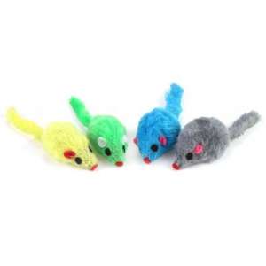Игрушка для кошек Мышь пушистая цветная хлопок мех 5см СТ12071 Алькор для кошек