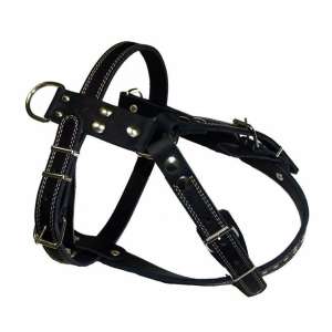 Шлейка кожаная двухслойная 90-109см*25мм черная Аркон