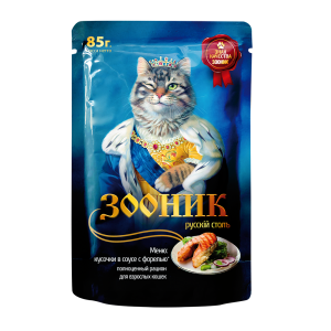 Зооник пауч корм для кошек форель в соусе 85гр*24 