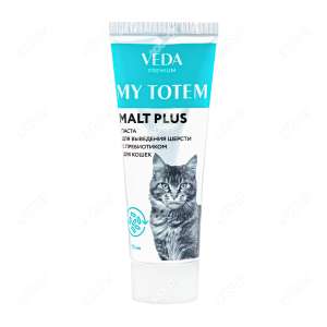 Паста для вывода шерсти для кошек из кишечника с пребиотиком 75мл Веда My Totem для кошек