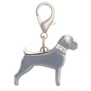 Адресник Боксёр со стразами 30*25мм гравировка Пет Лайн 