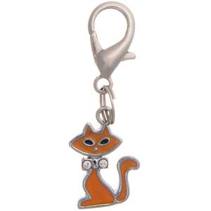 Адресник Кошка со стразами 20*15мм, гравировка Пет Лайн 