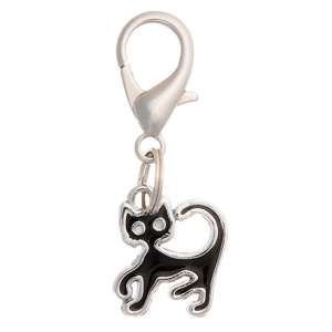 Адресник Кошка черная 15*14мм, гравировка Пет Лайн 