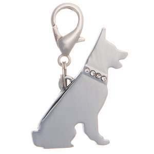 Адресник Овчарка со стразами 39*21мм, гравировка снят с производства