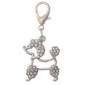 Адресник Пудель со стразами 30*23мм, гравировка Пет Лайн 