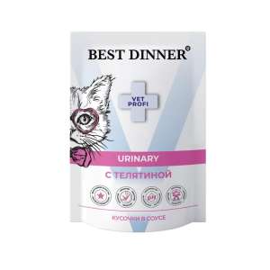 Бест Диннер  Vet Profi Urinary кусочки в соусе с Телятиной для кошек 85гр*24