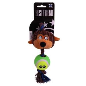 Игрушка для собак на ХБ верёвке с теннисным мячиком Обезьяна UT1036 24 смLION