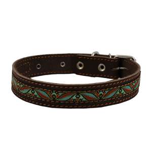 Ошейник кожаный с тесьмой 45мм 50-59см Каскад