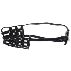 Намордник кож. черный (лайка, добер-н(сук), афган(сук), русс.борзая(сук), колли(сук) 26см Аркон