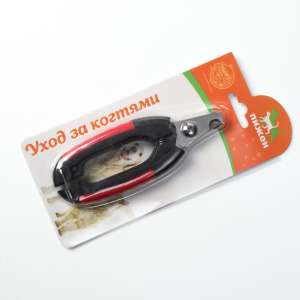 Когтерез боковой малый с закругленными резиновыми ручками 8мм черный с красным Пижон