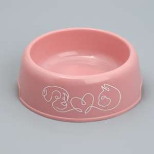 Миска пластиковая 250мл розовая Пушистое счастье для собак