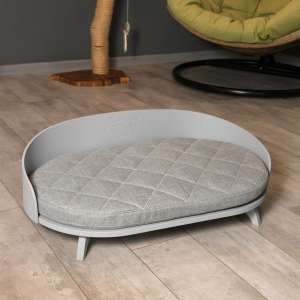 Лежанка овальная для кошек серая 48*80см Котомото