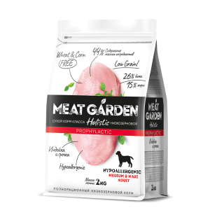 Мит Гарден/Meat Garden Prophylactic корм для собак средн и крупн пород гипоаллер Индейка/Гречка 2кг для собак