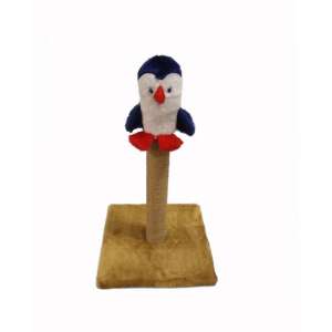 Когтеточка Пингвин на подставке мех 35*35см высота столбика 60см №232 СА