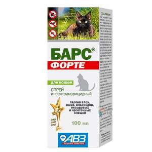 Барс форте спрей для кошек 100мл*18