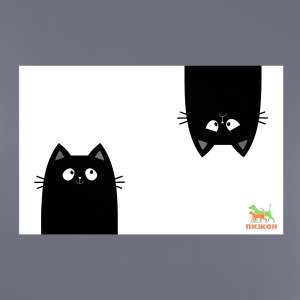 Коврик под миску Черный кот 43*28см Пижон
