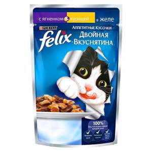 Феликс/Felix 85г двойной вкус корм для кошек ягненок/курица 
