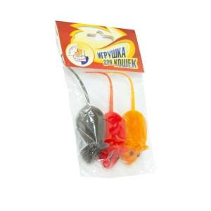 Игрушка для кошек Мышь велюровая Зооник (1 уп.-3 шт.)