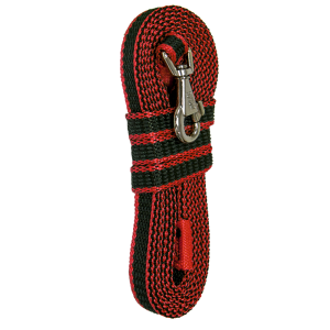 Поводок капроновый с двойной латексной нитью 2м*15мм ЭКО красный Зооник