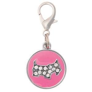 Адресник круглый средний Терьер со стразами 20мм, гравировка Пет Лайн 