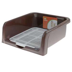 Туалет для собак с высокими бортами и съемной сеткой 42*41*16см коричневый Пижон