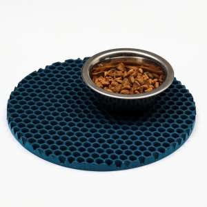 Коврик под миску круглый d24см синий 