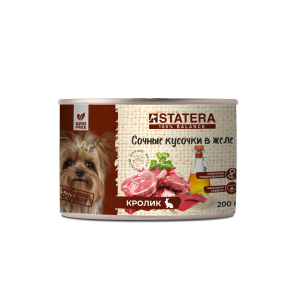 Статера/Statera конс. корм для собак сочные кусочки в желе с кроликом 200гр*12