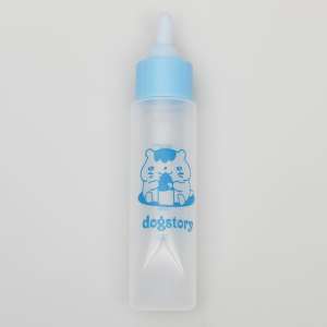Бутылка для вскармливания грызунов 30мл (с силиконовой соской длинный носик) голубая  для грызунов