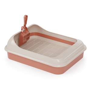 Туалет для кошек Эффи с бортом сеткой и совком Альтернатива 