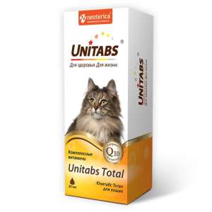 Юнитабс витамины для кошек Тотал 20мл (д/улучш. состояния кожи и шерсти)*36 для кошек