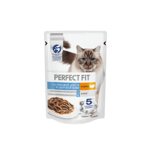 Перфект Фит/Perfect Fit 75гр пауч для кошек красивая шерсть индейка соус