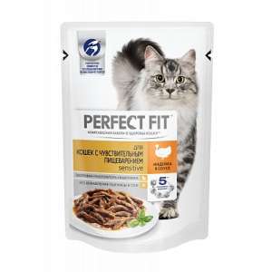Перфект Фит/Perfect Fit 75гр пауч корм  для кошек с чувствительным пищеварением