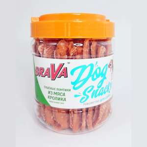 Брава/BraVa лакомства для собак сушеные ломтики из мяса Кролика 650гр*12