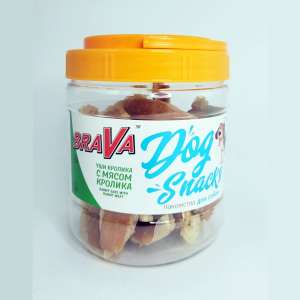Брава/BraVa лакомства для собак Уши Кролика с мясом Ягненка 450гр*12