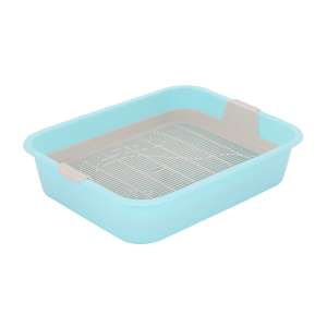 Туалет для кошек Мур-мяу с сеткой 332*256*72мм голубой Альтернатива